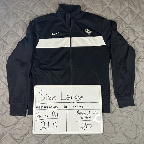 Nike UCF Knights Jacket Mens Large Black Central Florida Full Zip Lightweight Cover