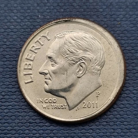 2011 P Roosevelt Dime 10c ERROR - Off Center #42424 Cover