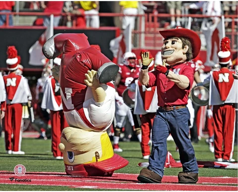 Nebraska Cornhuskers Unsigned Herbie Husker with Lil' Red Dancing 8" x 10" Photo Cover