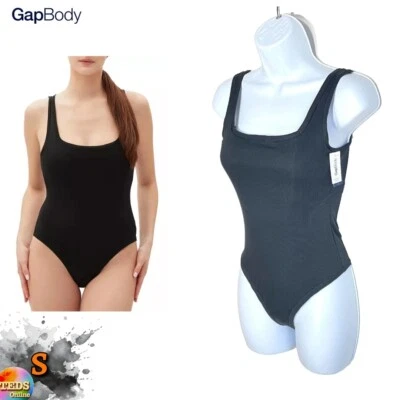 Новый с Ярлыками GapBody женщин размер S логотип комфорта стринги боди GPW01040 черный $63 - Изображение 1 из 4