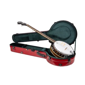 Estuche para banjo de fibra de vidrio Crossrock se adapta a estilos de resonador de 5 cuerdas - bloqueo TSA - rojo - Imagen 1 de 6