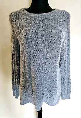 Forever 21 Grey Cable Knit Sweater Size M Foto 1 de 4