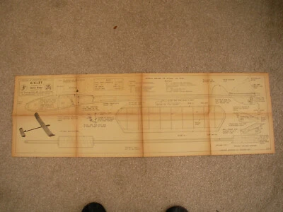 Aeromodeller Plans of the Aiglet a 46 1/2" span A1 class contest duration - Image 1 of 2
