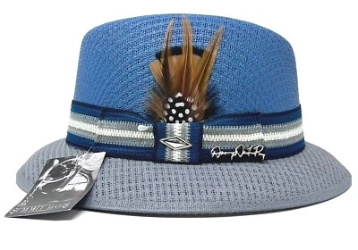 Sombrero Danny De La Paz Signature azul y gris Lowrider Fedora para hombre de Summit Hats Foto 1 de 4
