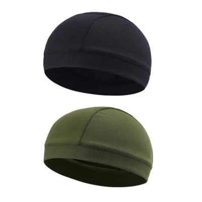 2 Pack Men Quick-Dry Skull Cap Sweat Beanie Hat Cycling Do-Rags Workout Cap - Image 1 of 4