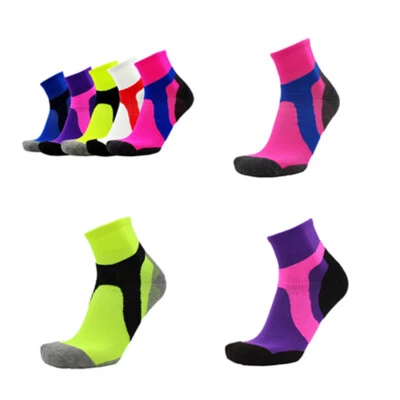 Pro Women Men Running Sports Ankle Socks Basketball Tennis Anti-Sweat Breathable - Image 1 of 4