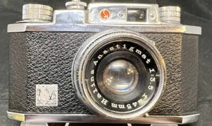 Micronta 35X Camera Halina 45mm 1:3.5 Lens With Case Vintage Black Untested - Picture 1 of 9