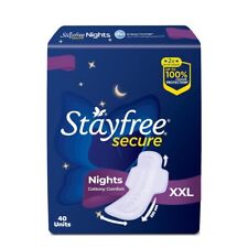 Stayfree Secure Nights XXL | 40 Pads| Cottony Soft Sanitary Pads for Women