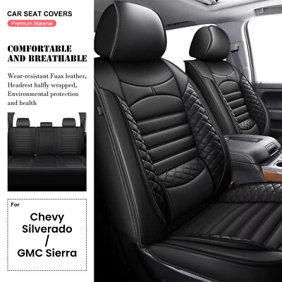 Truck Interior 5-Seat Covers Cushion Pad For Chevrolet Silverado 1500 2019-2026 Foto 1 de 4