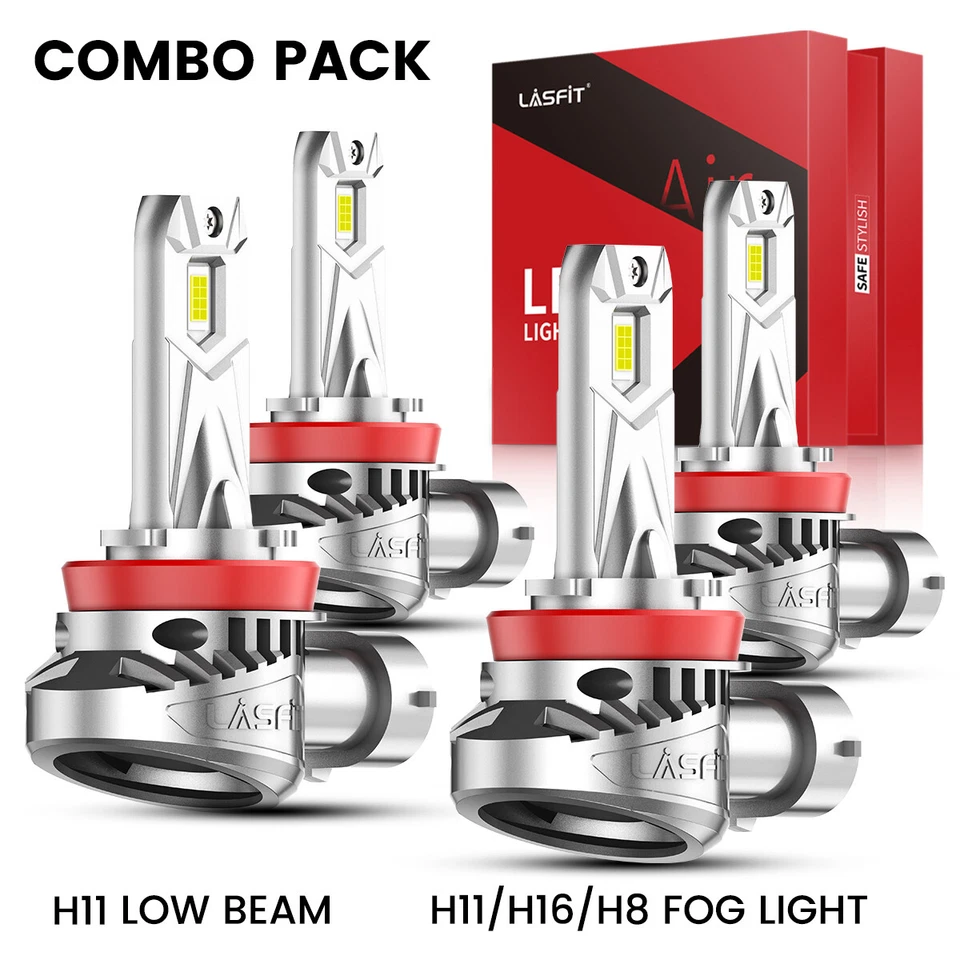 4x LASFIT Combo H11 LED Headlight Low Beam Fog Light for Toyota Tacoma 2016-2021 - Imagem 1 de 4