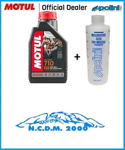 1 LITRO OLIO PER MISCELA MOTUL 710 2T 100% SINTETICO + MISURINO POLINI - Imagen 1 de 1