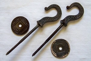 Antik 1872 Pat. Datum viktorianische Eastlake Stil Gusseisen Deckenhaken mit Sockeln - Bild 1 von 10