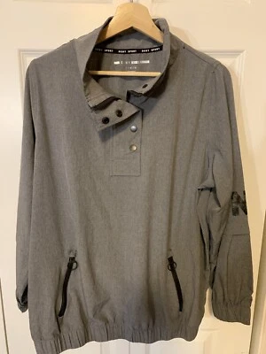 Jersey DKNY Para Hombre Talla L Gris Botón a Presión Foto 1 de 4