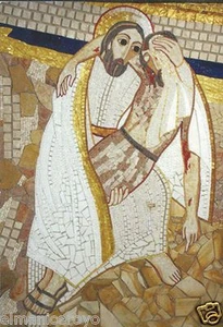 SANTINO IL BUON SAMARITANO SUL RETRO GIUSEPPE GIUDICI DIACONO CUPRA MARITTIMA - Imagen 1 de 1