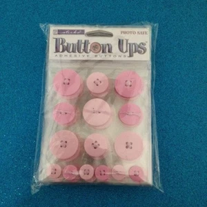 STICKO BUTTON UPS ADHESIVE BUTTONS BABY PINK BUTTONS BUTTON UP BABY PINK NEW 3D  - Picture 1 of 3