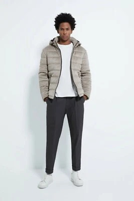 ZARA MENS  FAUX SUEDE PUFFER JACKET - Image 1 of 4