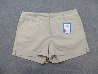 Columbia 短裤女式 14 棕色户外露营尼龙远足女士 4 码全新 — 第 1/4 张图片