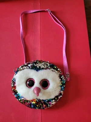 Cartera de moda Owen TY Flippables {6 formas de usar} 8" lentejuelas arco iris búho Foto 1 de 4