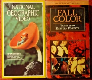 Lot of 2 VHS National Geographic Rain Forest Fall Color Trees of Eastern Forests - Picture 1 of 2