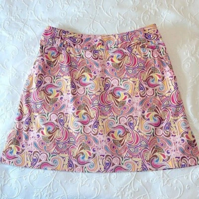 Sport Haley Rosa Amarillo Abstracto Remolino Atlético Golf Pickleball Skort 4 Foto 1 de 4