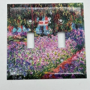 Mulberry Claude Monet Painted Double Metal Light Switch Cover - Picture 1 of 8