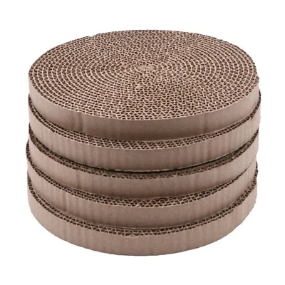 Cat Scratcher Refill Pads Round Corrugated Cardboard for Cats Kittens 25.8cm 5pk