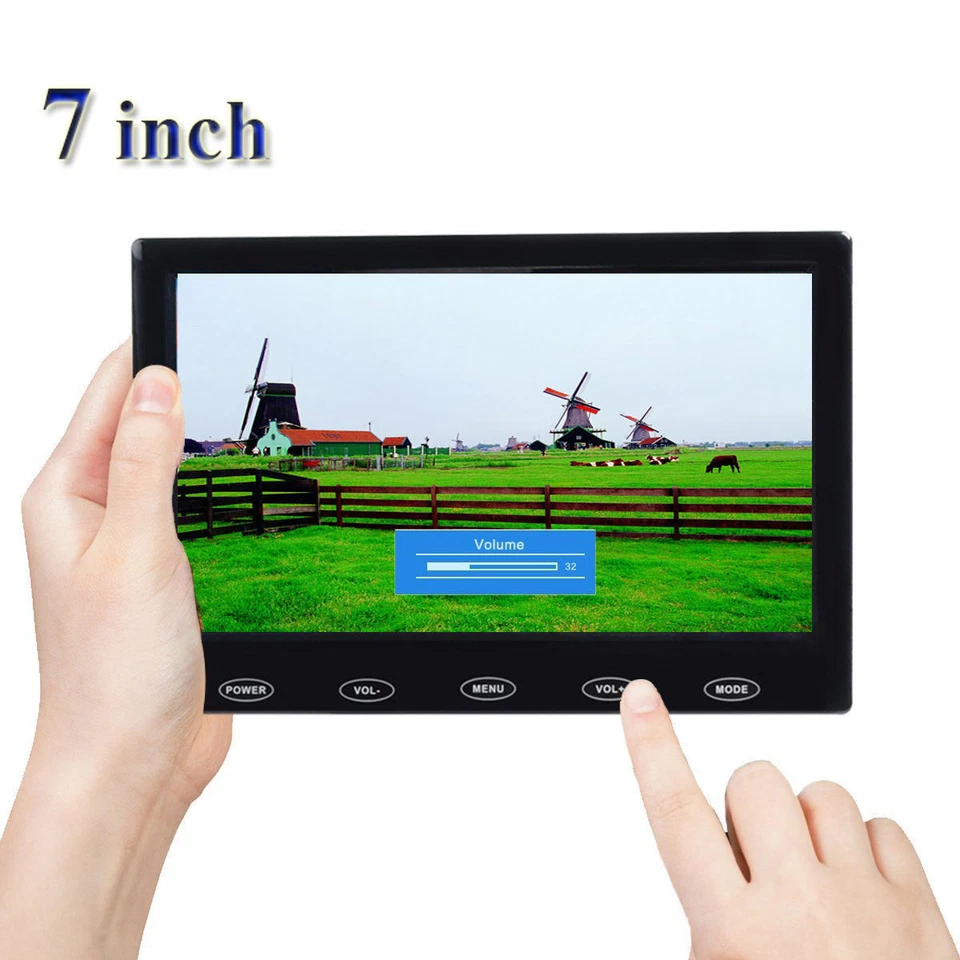 Ultra Thin 7" LCD CCTV Monitor PC Screen AV/RCA/VGA/HDMI for DSLR Raspberry Pi - Image 1 of 4