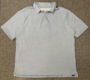Faherty Isle Polo Shirt Men’s XL Blue Striped Organic Cotton Short Sleeve Golf - Picture 1 of 7