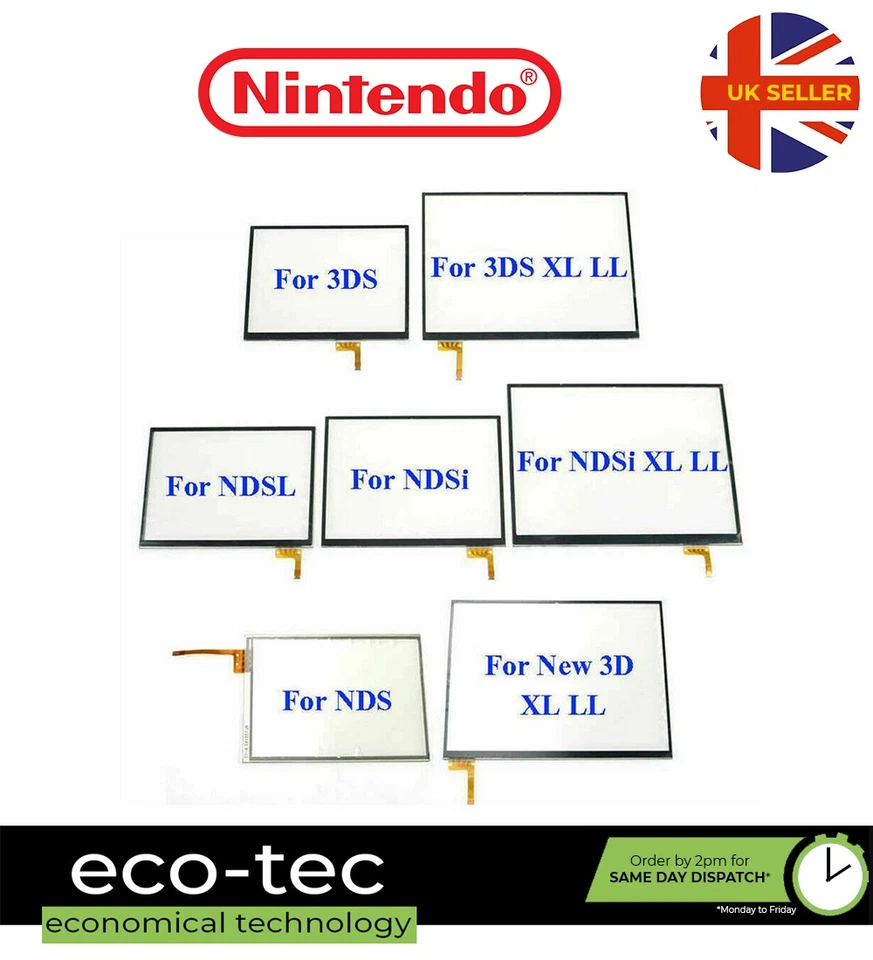 Touch Screen Digitizer Replacement for Nintendo NDS DSL DSi 2DS 3DS XL NEW - Image 1 of 1