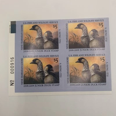 USPS MINT NH STAMP 1-SHEET OF 20 2008-2009 Junior Duck Stamp US. 39 - Image 1 of 2