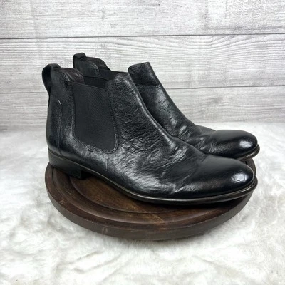 Botas Chelsea John Varvatos Para Hombre Talla 11.5M Cuero Negro Pull On Puntera Almendra Foto 1 de 4