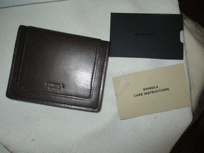 Shinola Detroit Cuero Genuino Tarjetero Cartera EE. UU. Marrón ID 4x3.25 Foto 1 de 3