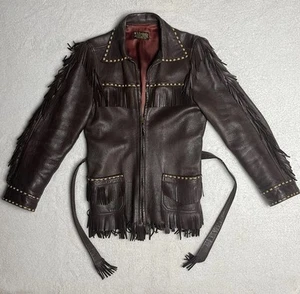 W.B. Chaqueta Place & Co Vintage Años 60 Piel de Ciervo Flecos RARA Cremallera Garra Prístina - Imagen 1 de 16