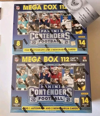 2021 Panini Contenders Football 2 Mega Box LotB - 2 Autos, 4 Mem per Lot ! - Image 1 of 4