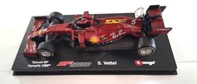 2020 Ferrari SF1000 Bburago 1:43 Model Sebastian Vettel On Stand Excellent - Image 1 of 4