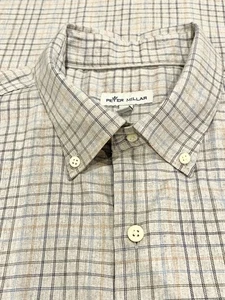 Peter Millar Shirt Plaid Stretch Button Down Dress Long Sleeve Size XL - Picture 1 of 6