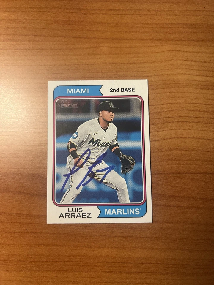 2023 Topps Heritage Signed Luis Arraez #615 Autographed Auto Marlins Card Padres - Image 1 of 1