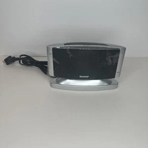 Sharp Model SPC033 Silver Alarm Clock Large  Red Number Display Swivel EUC - Picture 1 of 11