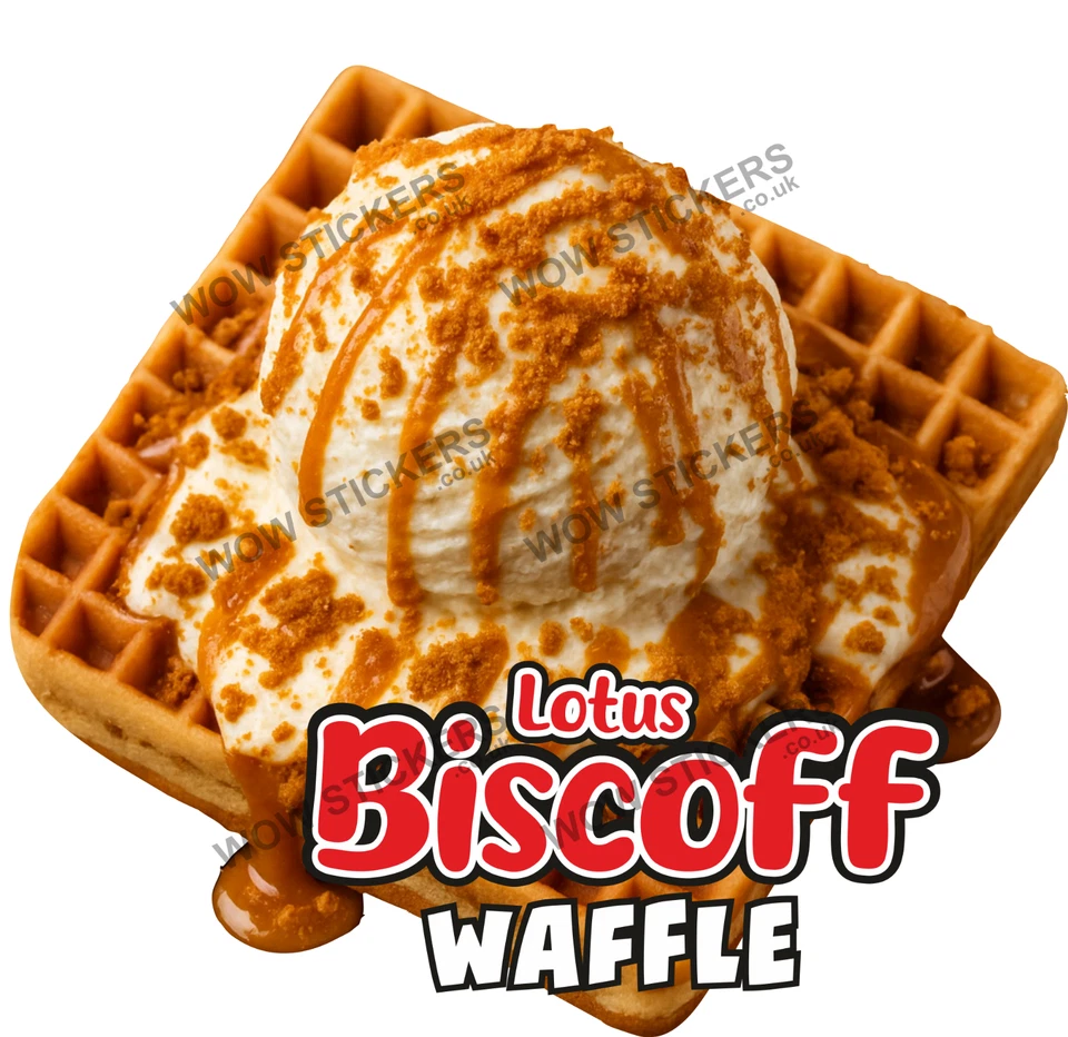 WOW Neues AngebotEiswagen Aufkleber Lotus Biscoff Waffelschaufel Eis (Größe wählbar)