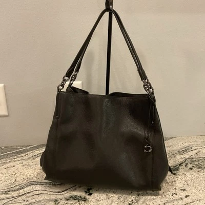 Coach Dalton Black Shoulder Bag 78364 Satchel Hobo Purse Leather Authentic - Image 1 of 4