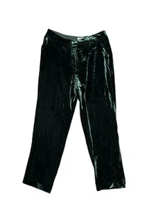 L’AGENCE Velvet Wide Leg Pants w Pockets Pine Green Silk Blend size 10 - Picture 1 of 8