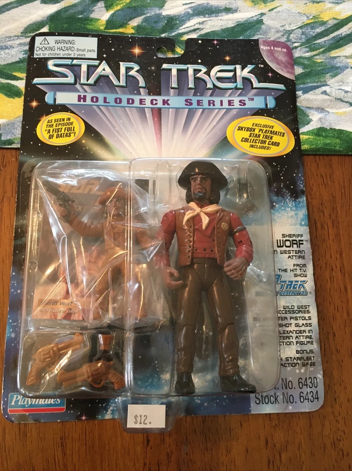 1995 Playmates STNG Holodeck Series Wild West Sheriff Worf 5" Action Figure-NRFP - Image 1 of 1