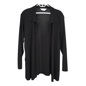 EXCLUSIVELY MISOOK Cardigan Jacket 1X Black Knit Stretch Open Front Long Sleeve - Picture 1 of 9