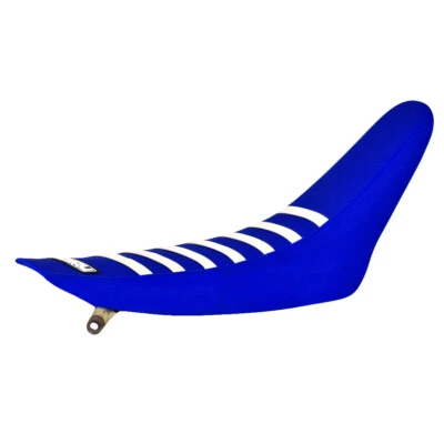 Cubierta de asiento Yamaha YZ 85 2002-2014 de Enjoy MFG todo azul blanco costillas #96 Foto 1 de 4