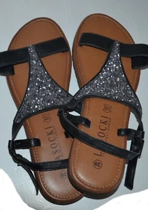 Tolle, modische  Sandalen ZehensandalenGr. 39 Leder! Glitzer - Bild 1 von 2