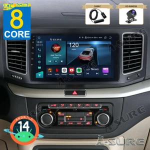 9" DAB+ 4+64GB Android 14 Autoradio Kam Navi Für VW Sharan II 7N Seat Alhambra 2 - Bild 1 von 14