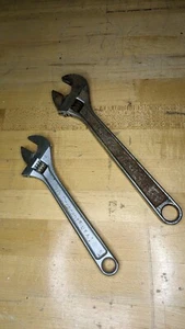 Lot of 2 Vintage Crescent Alloy 10" 8" USA Crestoloy Adjustable Wrenches USA - Picture 1 of 7