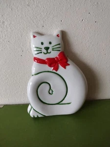 Vintage Keramik weiße Katze Schmuck Schale von Current - bezaubernd! - Bild 1 von 4