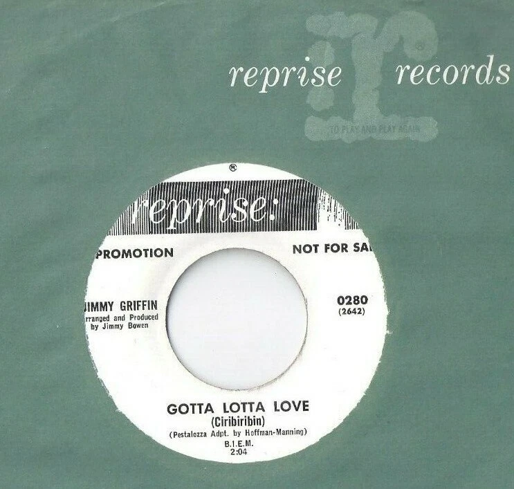 JIMMY GRIFFIN Gotta Lotta Love 45 RECORD DJ PROMO MINT STOCK TEEN POP ROCK BREAD - Image 1 of 1
