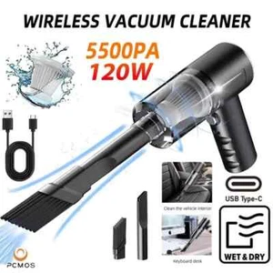 PCMOS 1PC Wireless Vacuum Cleaner Dual Use for Home and Car 120W High Power Powe - Picture 1 of 6